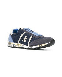 dunkelblaue Leder niedrige Sneakers von White Premiata