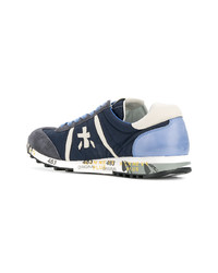 dunkelblaue Leder niedrige Sneakers von White Premiata