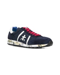 dunkelblaue Leder niedrige Sneakers von Premiata