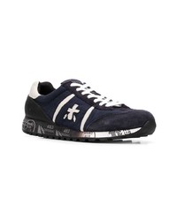 dunkelblaue Leder niedrige Sneakers von Premiata