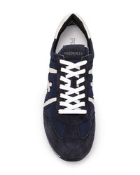 dunkelblaue Leder niedrige Sneakers von Premiata