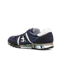 dunkelblaue Leder niedrige Sneakers von Premiata