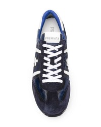 dunkelblaue Leder niedrige Sneakers von Premiata