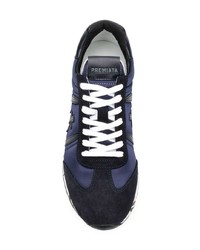 dunkelblaue Leder niedrige Sneakers von White Premiata