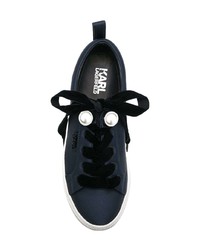 dunkelblaue Leder niedrige Sneakers von Karl Lagerfeld