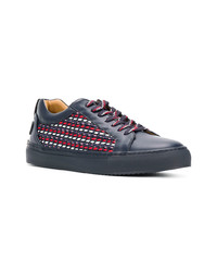 dunkelblaue Leder niedrige Sneakers von Buscemi