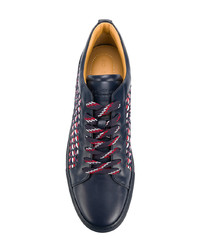 dunkelblaue Leder niedrige Sneakers von Buscemi