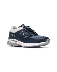 dunkelblaue Leder niedrige Sneakers von New Balance