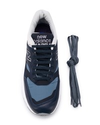 dunkelblaue Leder niedrige Sneakers von New Balance