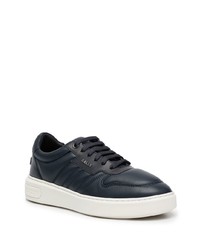 dunkelblaue Leder niedrige Sneakers von Bally