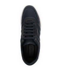 dunkelblaue Leder niedrige Sneakers von Bally