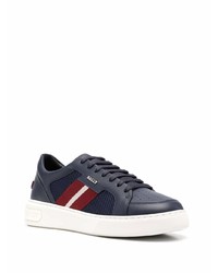 dunkelblaue Leder niedrige Sneakers von Bally