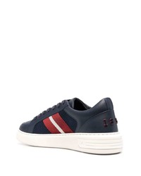 dunkelblaue Leder niedrige Sneakers von Bally