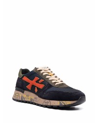 dunkelblaue Leder niedrige Sneakers von Premiata