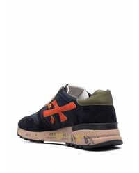 dunkelblaue Leder niedrige Sneakers von Premiata