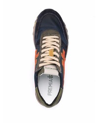 dunkelblaue Leder niedrige Sneakers von Premiata