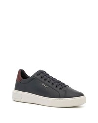 dunkelblaue Leder niedrige Sneakers von Bally