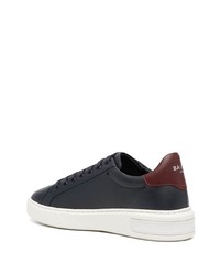 dunkelblaue Leder niedrige Sneakers von Bally