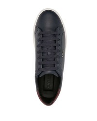 dunkelblaue Leder niedrige Sneakers von Bally