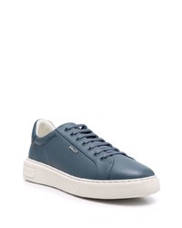 dunkelblaue Leder niedrige Sneakers von Bally