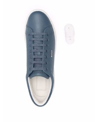 dunkelblaue Leder niedrige Sneakers von Bally