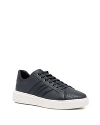 dunkelblaue Leder niedrige Sneakers von Bally