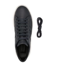 dunkelblaue Leder niedrige Sneakers von Bally