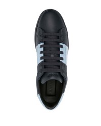 dunkelblaue Leder niedrige Sneakers von Bally