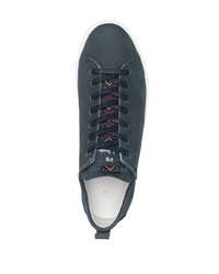 dunkelblaue Leder niedrige Sneakers von PS Paul Smith