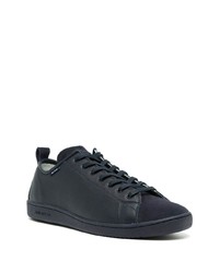 dunkelblaue Leder niedrige Sneakers von PS Paul Smith