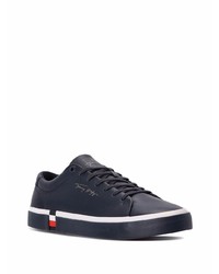 dunkelblaue Leder niedrige Sneakers von Tommy Hilfiger