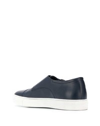 dunkelblaue Leder niedrige Sneakers von Scarosso