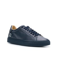 dunkelblaue Leder niedrige Sneakers von D.A.T.E