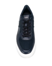 dunkelblaue Leder niedrige Sneakers von Tod's