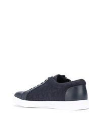 dunkelblaue Leder niedrige Sneakers von Calvin Klein