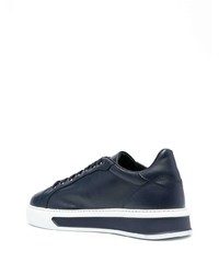 dunkelblaue Leder niedrige Sneakers von Roberto Cavalli