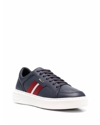 dunkelblaue Leder niedrige Sneakers von Bally