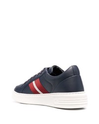 dunkelblaue Leder niedrige Sneakers von Bally