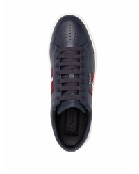 dunkelblaue Leder niedrige Sneakers von Bally