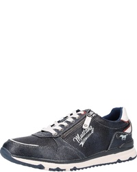 dunkelblaue Leder niedrige Sneakers von Mustang