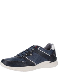 dunkelblaue Leder niedrige Sneakers von Mustang