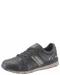 dunkelblaue Leder niedrige Sneakers von Mustang Shoes