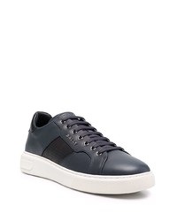 dunkelblaue Leder niedrige Sneakers von Bally