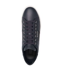 dunkelblaue Leder niedrige Sneakers von Bally