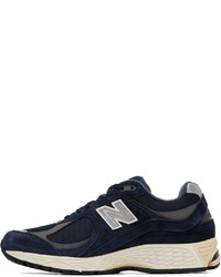 dunkelblaue Leder niedrige Sneakers von New Balance