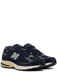 dunkelblaue Leder niedrige Sneakers von New Balance