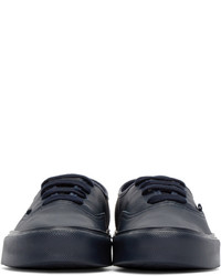 dunkelblaue Leder niedrige Sneakers von Vans