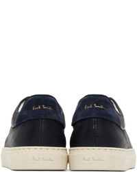 dunkelblaue Leder niedrige Sneakers von Paul Smith