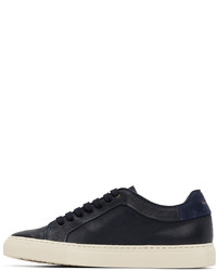 dunkelblaue Leder niedrige Sneakers von Paul Smith