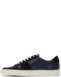 dunkelblaue Leder niedrige Sneakers von Common Projects